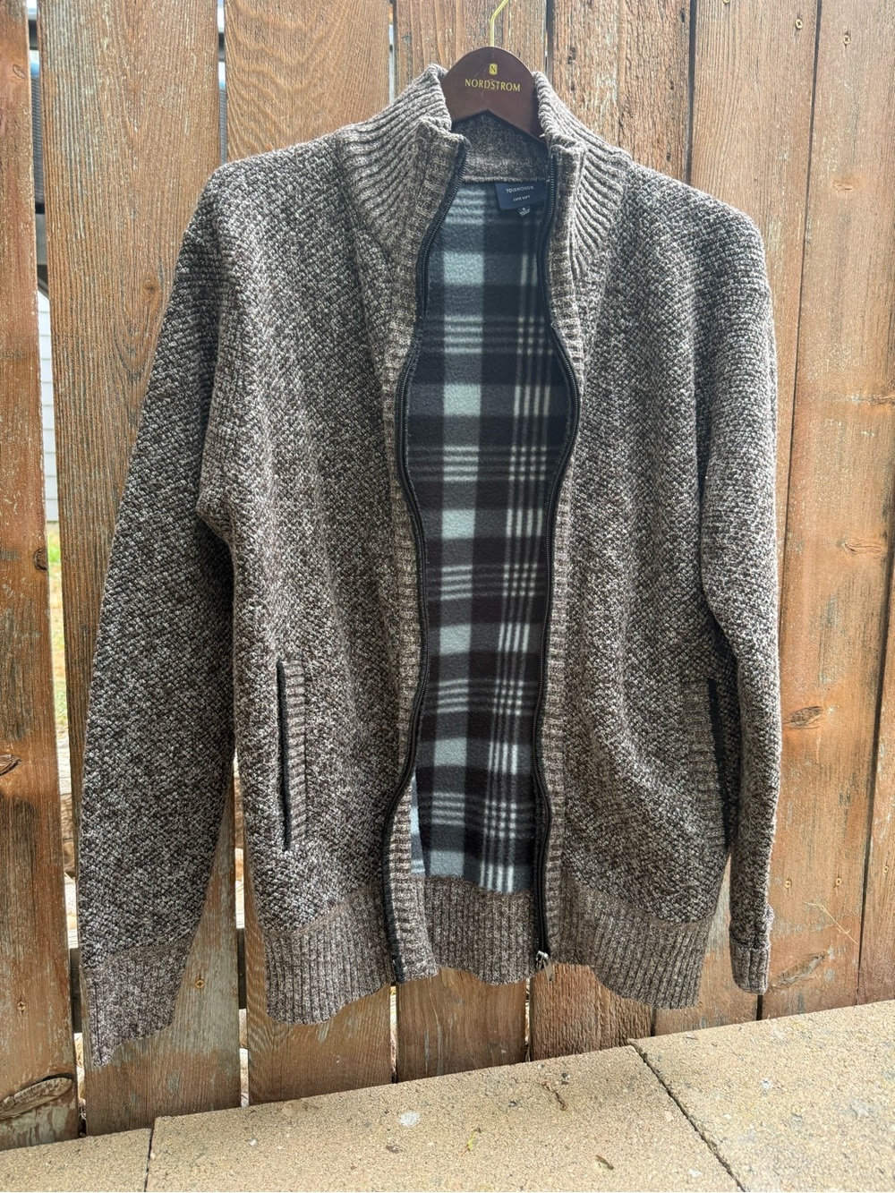 7 Diamonds Men's Yosemite Full-Zip Gray Knit Sweater Cardigan Jacket Size Small